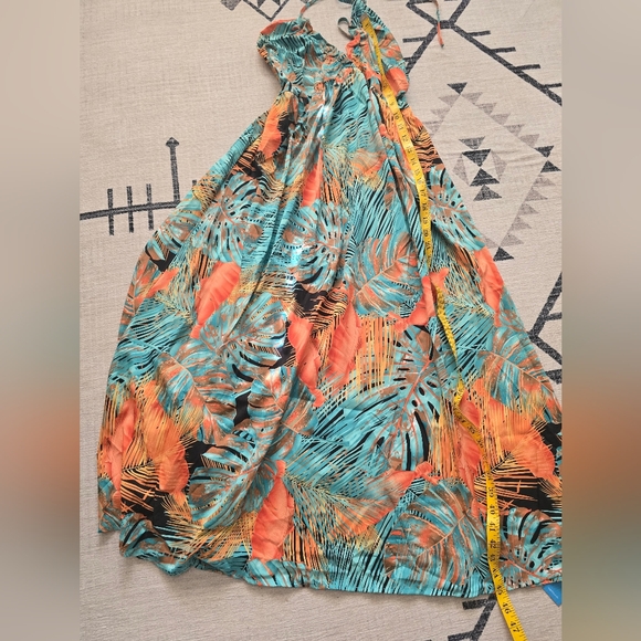 NWT Cupshe tropical abstract halter next maxi dress $45 small Backless summer - Picture 11 of 12